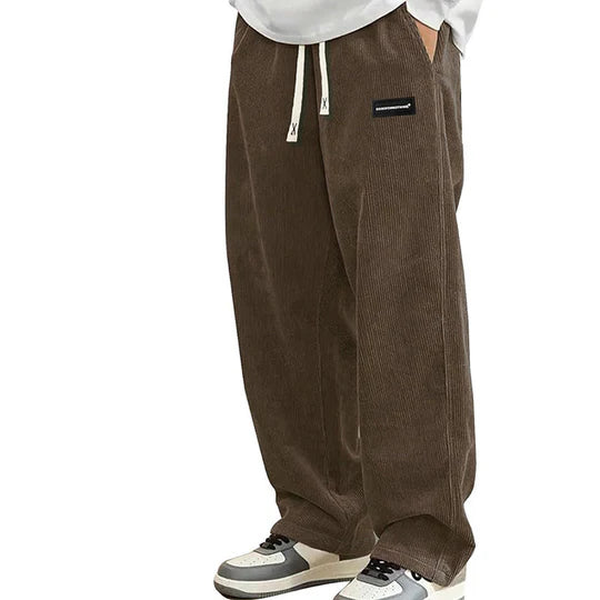 Men's Loose-Fit Drawstring Pants with Pockets