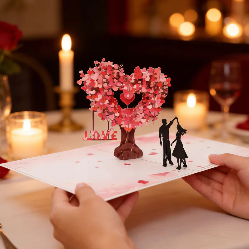 The best gift：Romantic "Dancing Under the Heart Tree" 3D Greeting Card