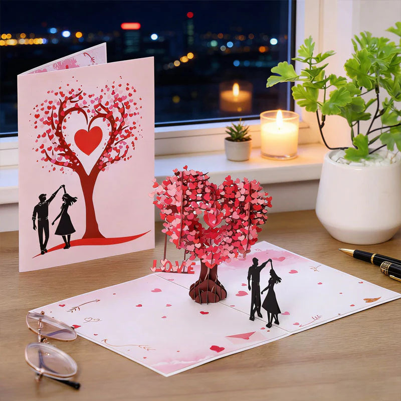 The best gift：Romantic "Dancing Under the Heart Tree" 3D Greeting Card