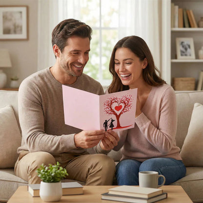 The best gift：Romantic "Dancing Under the Heart Tree" 3D Greeting Card