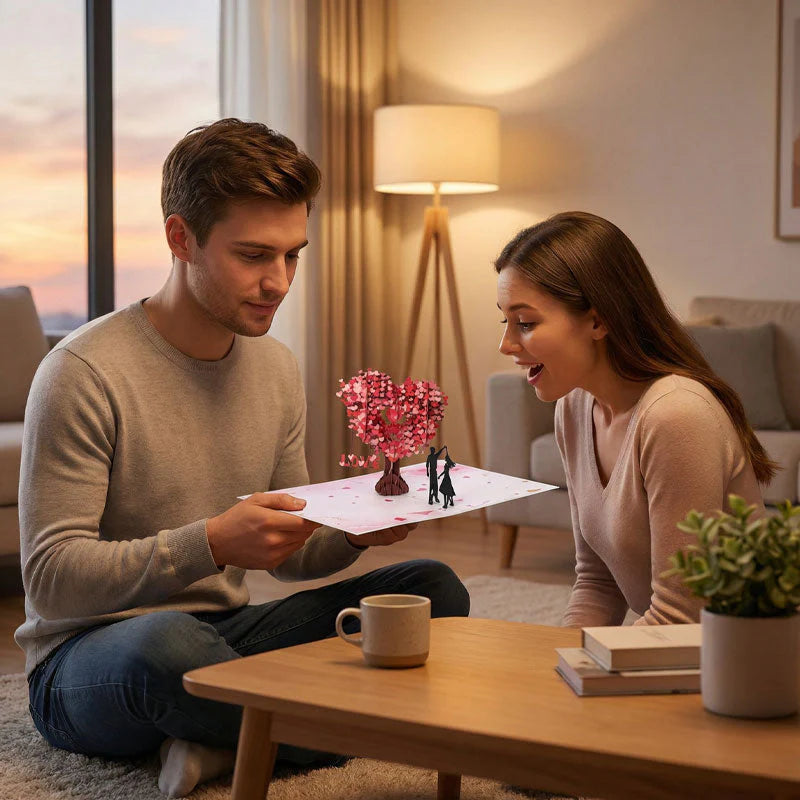 The best gift：Romantic "Dancing Under the Heart Tree" 3D Greeting Card