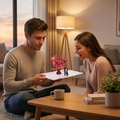 The best gift：Romantic "Dancing Under the Heart Tree" 3D Greeting Card