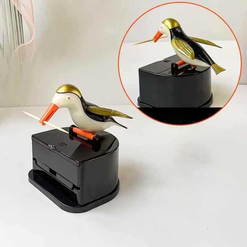 Creative Bird Toothpick Dispenser – Automatic "Pecking" Toothpick Holder –