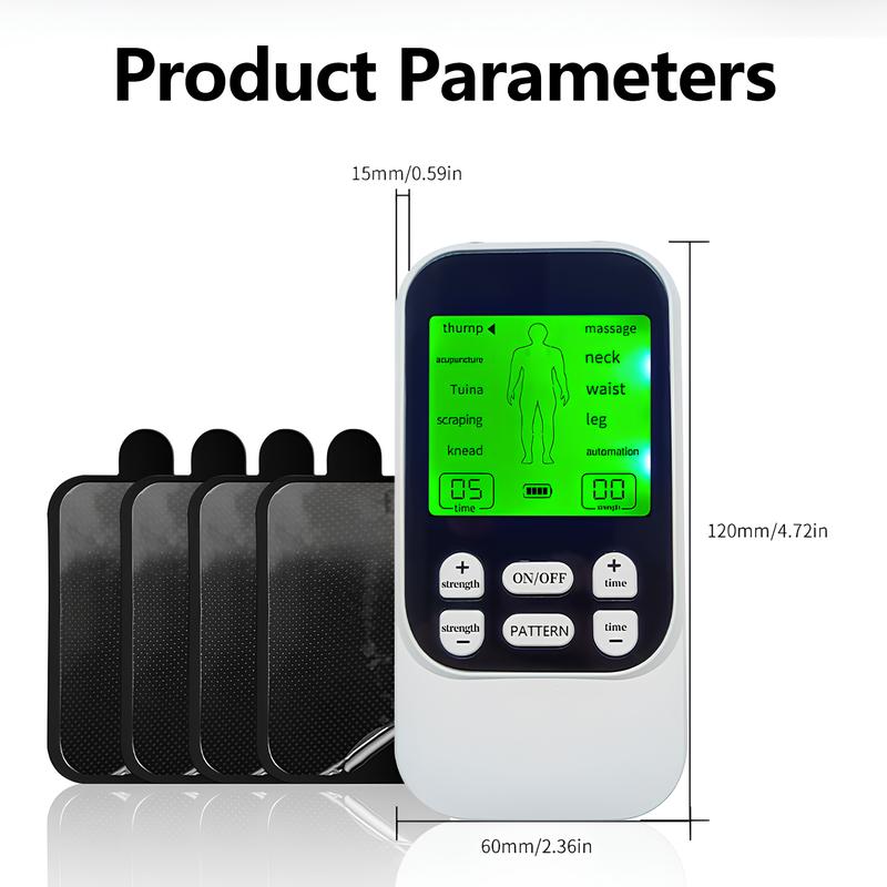 TENS EMS Muscle Stimulator – 10 Modes, Dual Channel, 30 Intensity Levels, Compact & Rechargeable