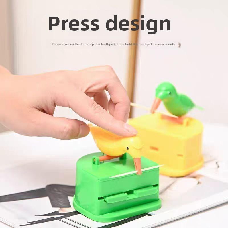 Creative Bird Toothpick Dispenser – Automatic "Pecking" Toothpick Holder –