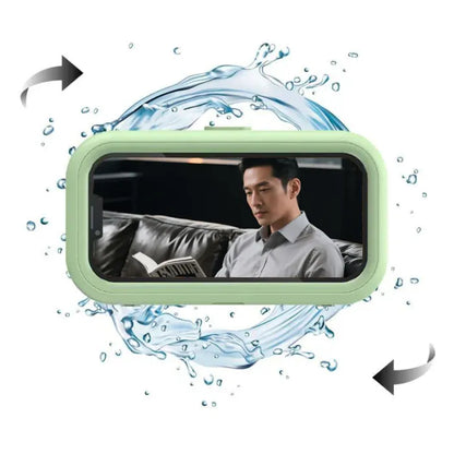 Universal Waterproof Phone Mount for Shower | 480° Adjustable & Retractable Arm | Anti-Fog Touch Case for Bathtub & Kitchen | Fits Phones up to 6.8 Inches